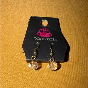 Paparazzi Gold Crystal Earrings